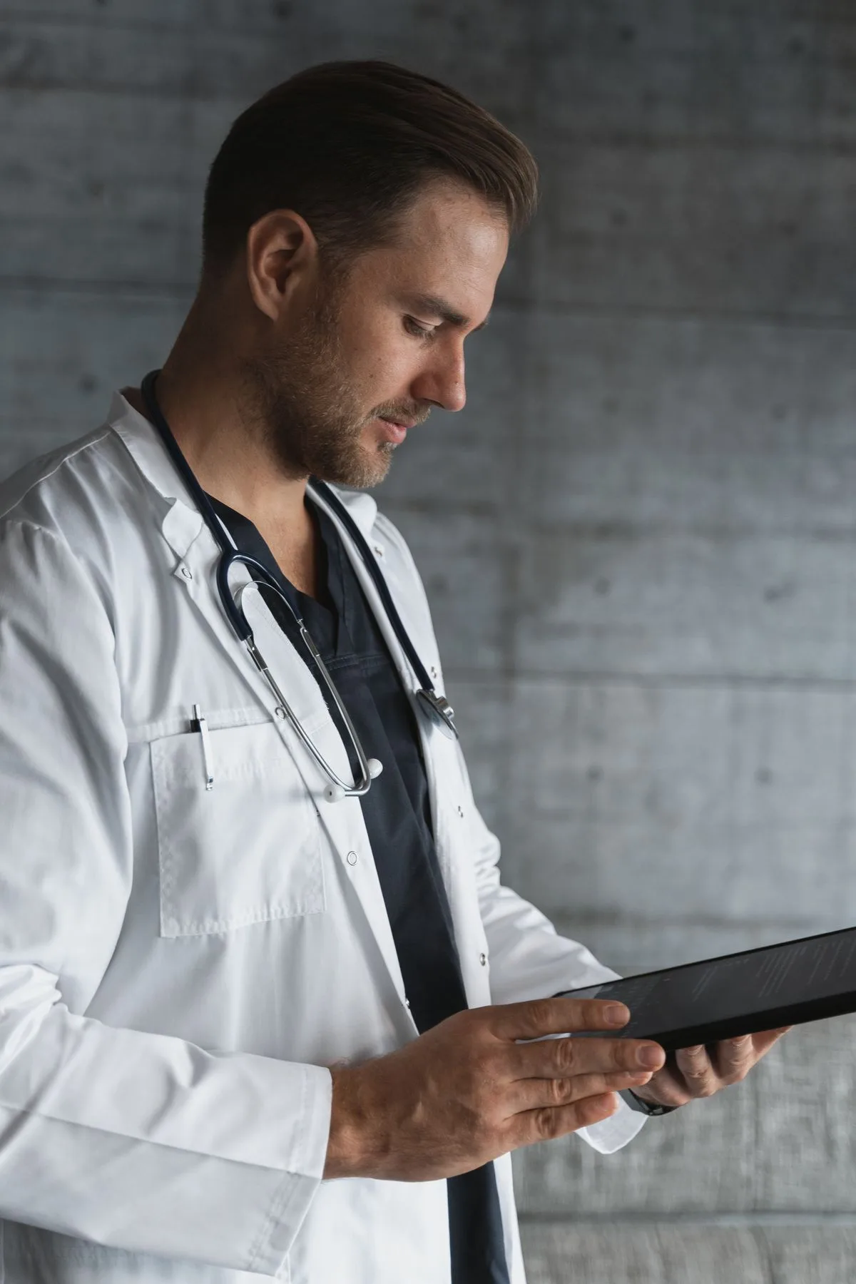 Licensed clinician reviewing a patient intake